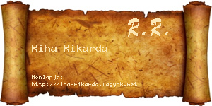 Riha Rikarda névjegykártya