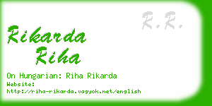 rikarda riha business card
